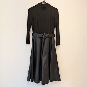 Calvin Klein Black Long Sleeve Dress with Belt
